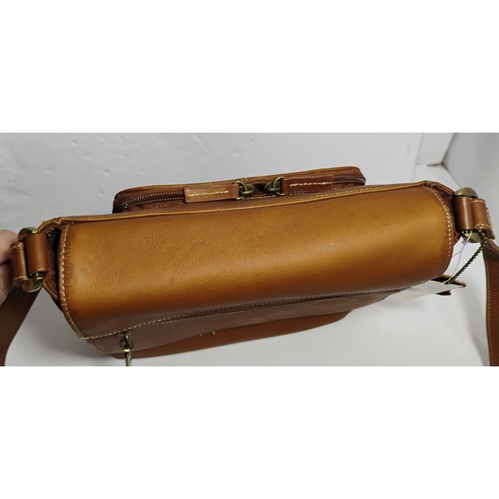 Vintage GIANI BERNINI Brown Leather Crossbody Purse 9x9 NWD - Picture 7 of 16